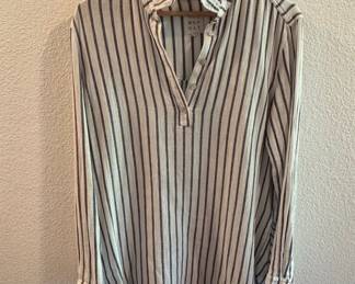 J. Jill Love Linen Blue & White Striped Tunic