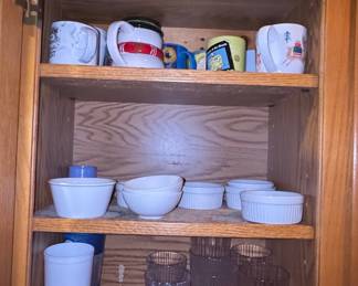 Assorted Kitchenware Collection (Mugs, Ramekins, and Glassware)