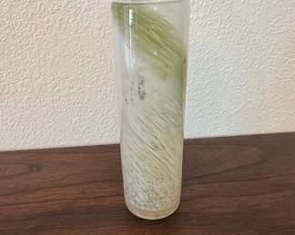 Hand-Blown Art Glass Swirl Vase