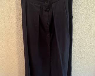 Vintage Button-Front Midi Skirt with Vertical Seaming