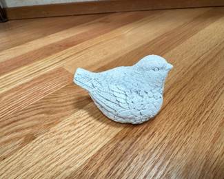Textured Cement Bird Figurine