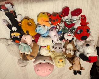 Assorted Plush Toy Collection - Featuring Meanies, Disney, and Snoopy