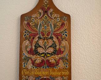 Vintage Norwegian Rosemaling Cutting Board