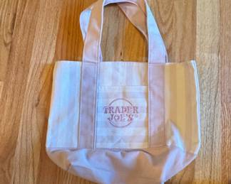 Trader Joe's Mini Striped Canvas Tote Bag