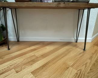 Live Edge Slab Console Table with Hairpin Legs