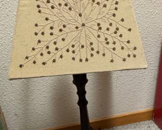 Transitional Table Lamp with Embroidered Shade