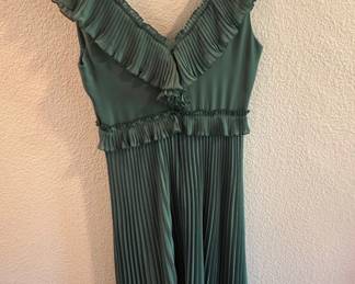 Pleated Ruffle Midi Dress - Lulus