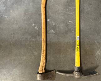 Vintage Felling Axe and Collins Pick Mattock