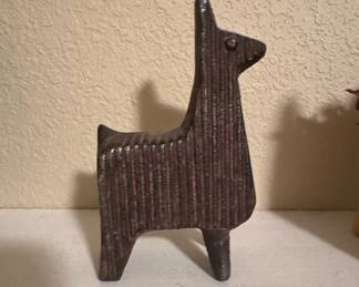 Corrugated Cast Iron Llama Figurine