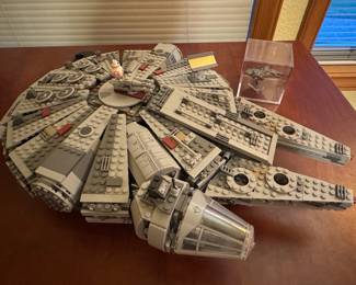 LEGO Star Wars Millennium Falcon (Set 75105) and Micro Machines Millennium Falcon