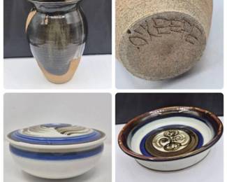 89 StudioPotteryOKeefeVaseBowlCoveredDish
