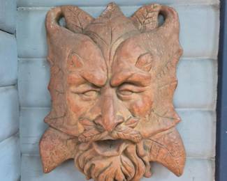 132 ExpressiveGreenManArchitecturalWallPlaque