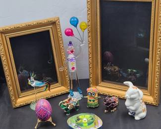 84 JeweledTrinketsGiltFrameShadowBoxes