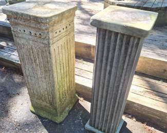 118 OutdoorCementColumnStylePlantStandDuo