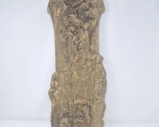 135 ArtNouveauCastCementFleursdesEauxMaidenWallPlaque