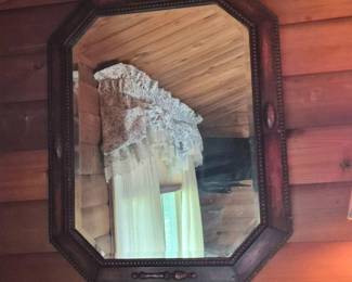 20 ElongatedOctagonalWoodBeveledWallMirror