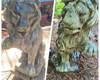 25 ClassicGuardianLionSculpturesCastCementDuo