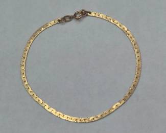 144 14KYellowGoldHerringboneLinkBracelet