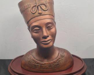 27 NefertitiClayBustAynelsHandcraftedEgyptianRevivalSculpture