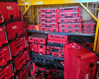 collection of Milwaukee PACKOUT tool organizers