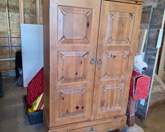rustic solid pine armoire
