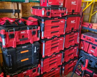 collection of Milwaukee PACKOUT tool organizers