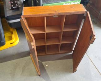 vintage Budweiser wooden display cabinet