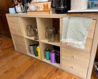 Blond Shelving with Drawers