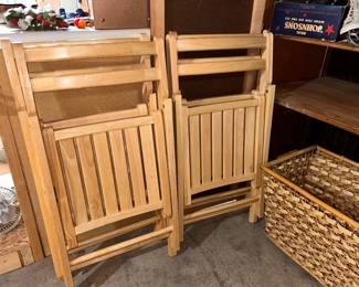 4 Folding Wooden Chairs