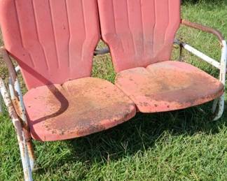 Antique Metal Outdoor Love Seat