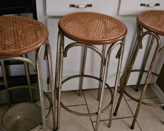 Wicker and Metal Stools