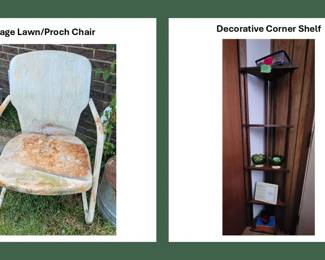 Corner Shelf and Outdoor Chair