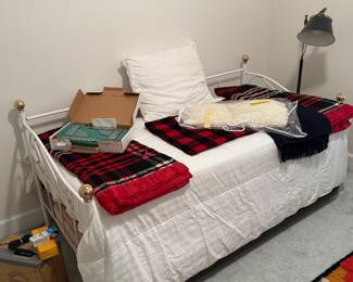Bedroom 2: daybed with trundle bed, wool blankets