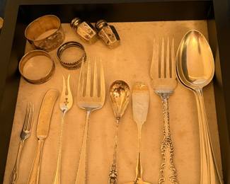 Case Table: Sterling pieces