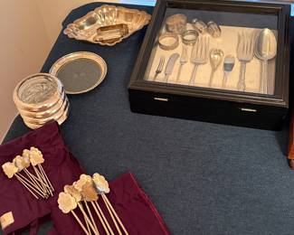 Case Table: Sterling pieces