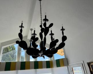 Large Metal Cactus Chandelier