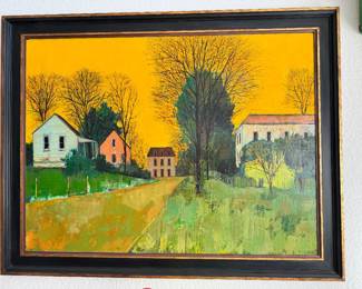 Herb Mears Mountain Village Original Painting