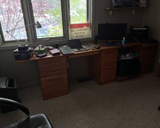 1970’s 2 piece oak office suite