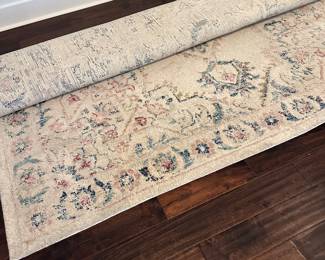 #32 Beige, Blue, Coral Rug 8x10 $100