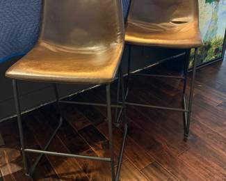 #10 set of 2 leather barstools 24" $50