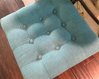 #41 Teal upholstered stool 16x17 $60