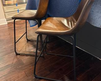 #10 set of 2 leather barstools 24" $50