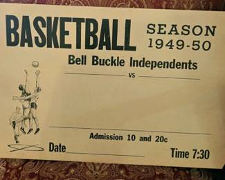 Bell Buckle 1949-50 Basketball Score Card