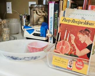 Vintage Pyrex, Cuisinart, and Vintage Cook Books