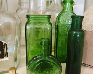 Vintage Green Bottles