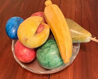 Vintage Italian Alabaster Fruit Decorative Set