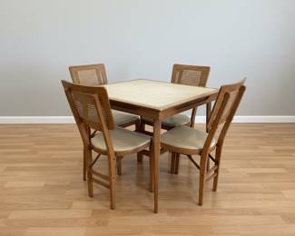 Vintage Stakmore Folding Game Table and Chairs Set