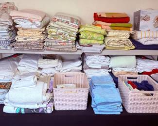 Assorted Vintage and Modern Linens and Towels Collection