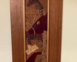 Mid-Century Modern Wood Inlay Mosaic Wall Art