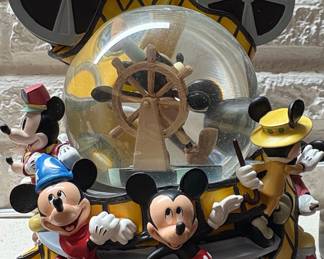 Disney Mickey Mouse Steamboat Willie "Through the Years" Musical Snow Globe